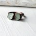 Copper Aquamarine Ring March Birthstone Pale Green Blue Artisan Handmade