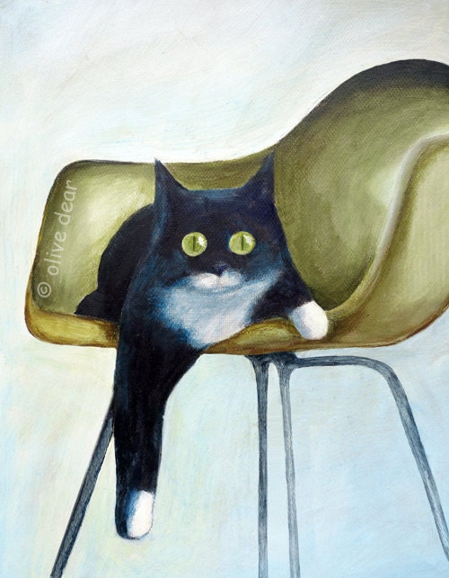 Cat on Eames Chair,  pigment print
