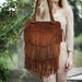 On Sale was 170 usd //Fringe Brown Leather Bag