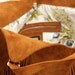 Boho suede leather bag in Tobacco