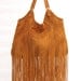 Boho suede leather bag in Tobacco