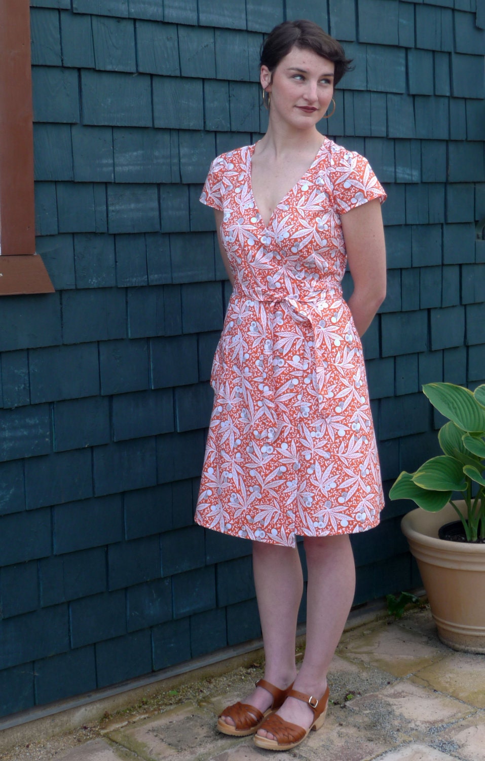 Tangerine Wrap Dress