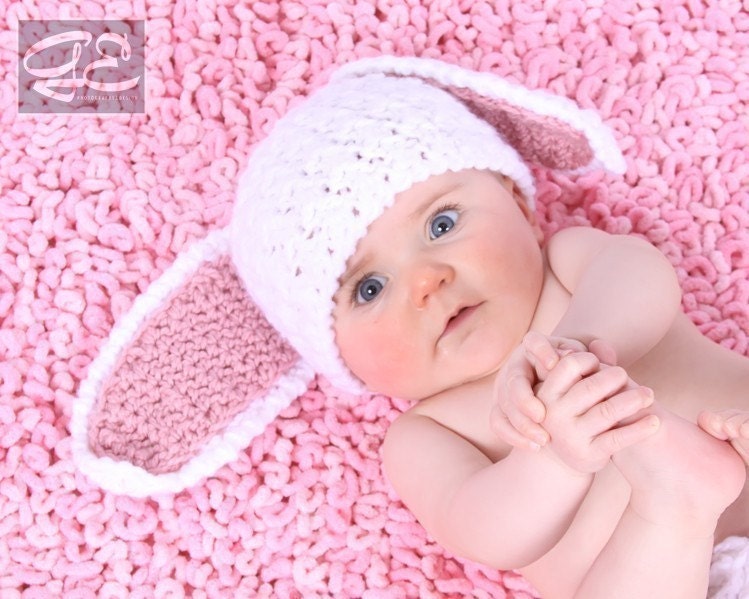 INSTANT DOWNLOAD Crochet Pattern Bunny Hat (Includes 4 Sizes: Preemie to 3 Years) Permission to sell all finished items