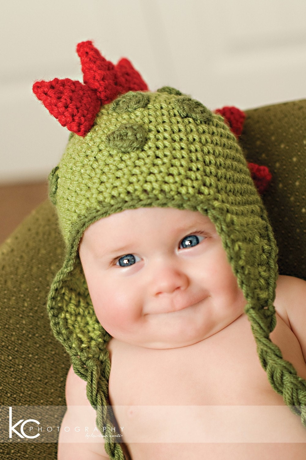 INSTANT DOWNLOAD Crochet Pattern Dinosaur Hat (5 Sizes Included Newborn to Adult) Permission to sell all finished items