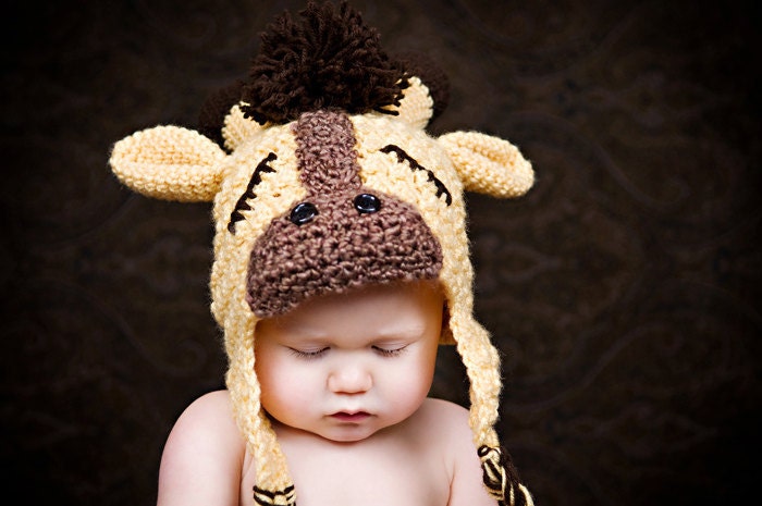INSTANT DOWNLOAD Crochet Pattern Sweet Slumber Giraffe Hat (Sizes Newborn to 10 Years) Permission to sell all finished items
