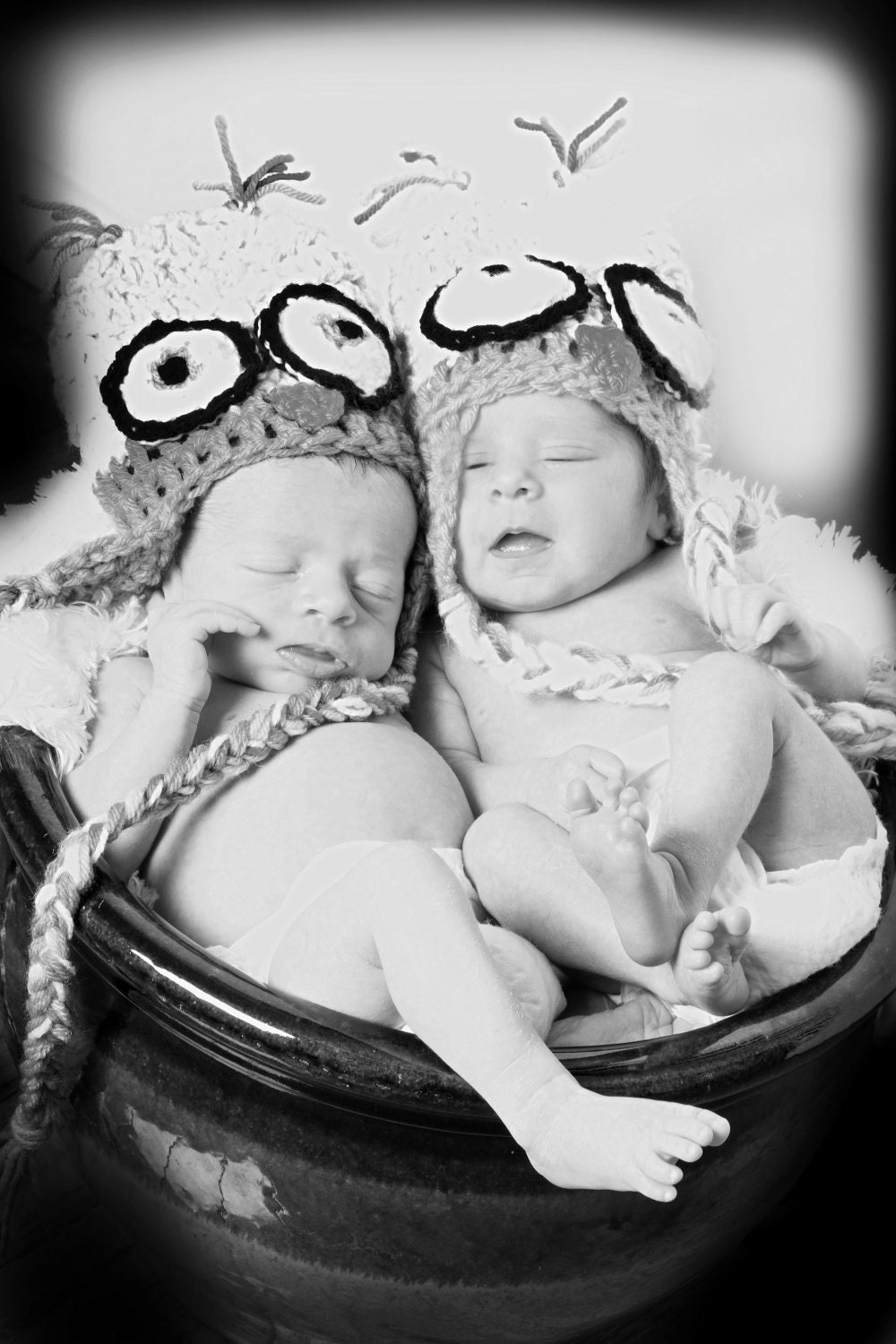 OWL baby beanie- perfect for TWINS or siblings