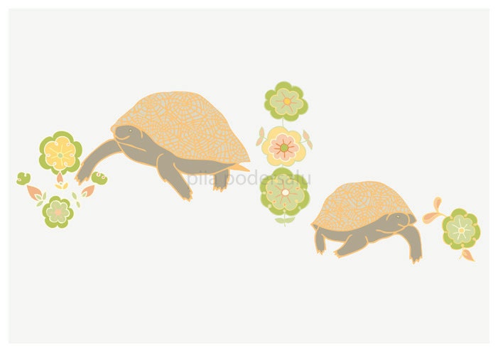The Turtles art print III (nursery art, children's artwork, playroom decor, kids bedroom decor)