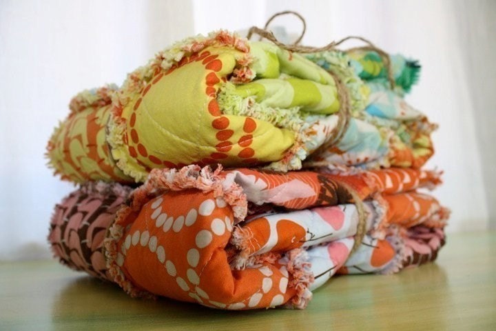 2 Baby Rag Quilts CUSTOM for TWINS - Reversible - Any Color Any Pattern - Shower Gift