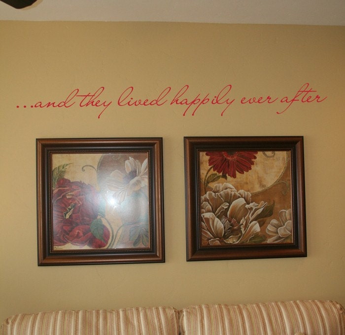 And They Lived Happily Ever After - Vinyl Wall Decal Quote Words Art Romance Love Fairy Tale