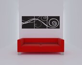 Three Panel Swirls -LARGE - Vinyl Wall Decal Art Graphic