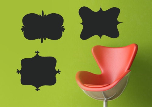 Chalkboard Vinyl Wall Decals Set of 3