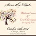 Save the Date Cards, Autumn Tree, Fall Weddings, Set of 100 Ivory Cards with Envelopes, FREE shipping
