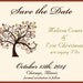 Save the Date Cards, Autumn Tree, Fall Weddings, Set of 100 Ivory Cards with Envelopes, FREE shipping