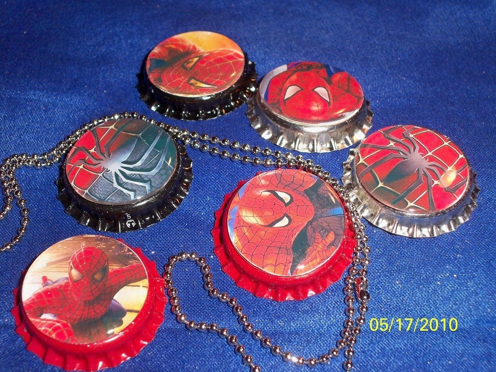 Spiderman Cool Bottlecap Backpack Charms Party Favor Boys Made to order