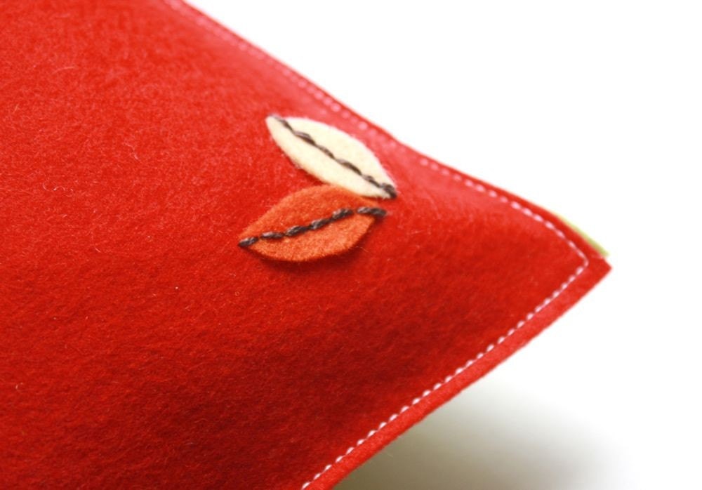 Autumn Felt Pouch / Felt Drawstring Bag / 