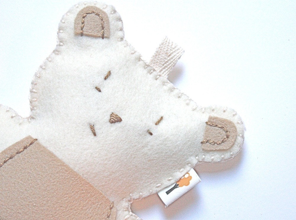 RESERVED White Wool Felt Bean Bag Tooth Bear or Ring Bear Il_170x135