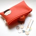 Cupcake Zipper Pouch / Wool Felt / Orange and Peach