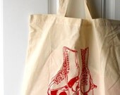 Roller Rink roller Skate with heart shaped shoestrings Tote or Reusable Shopping Bag