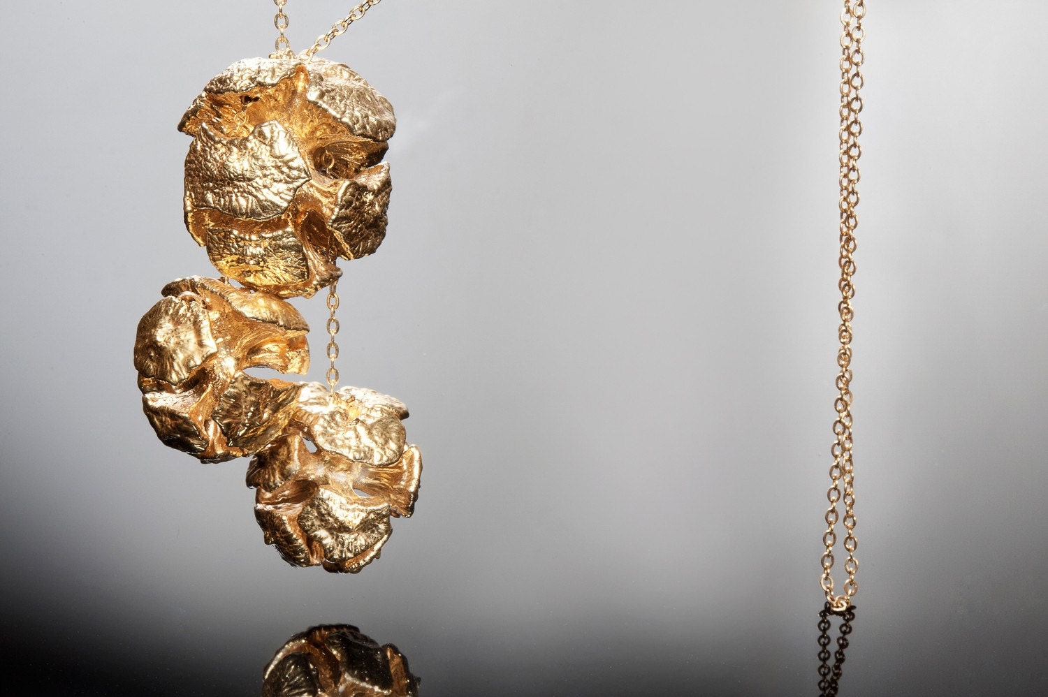 3 Cypress Pine-Ball 24k Gold necklace