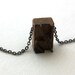 Wooden Letterpress 1/2  One Half Fraction Symbol Necklace