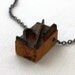 Wooden Letterpress 1/2  One Half Fraction Symbol Necklace