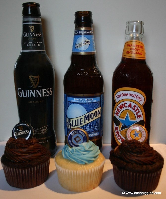 Beer Cupcakes - One for the Guys Newcastle, Guinness or Blue Moon