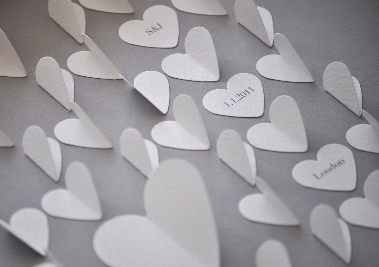 Personalized Grey Hearts