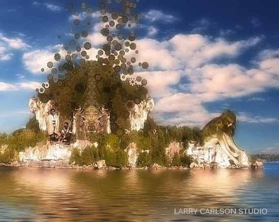 Grand Island Mystery...16x20 matted fine art photograph collage / giclee print