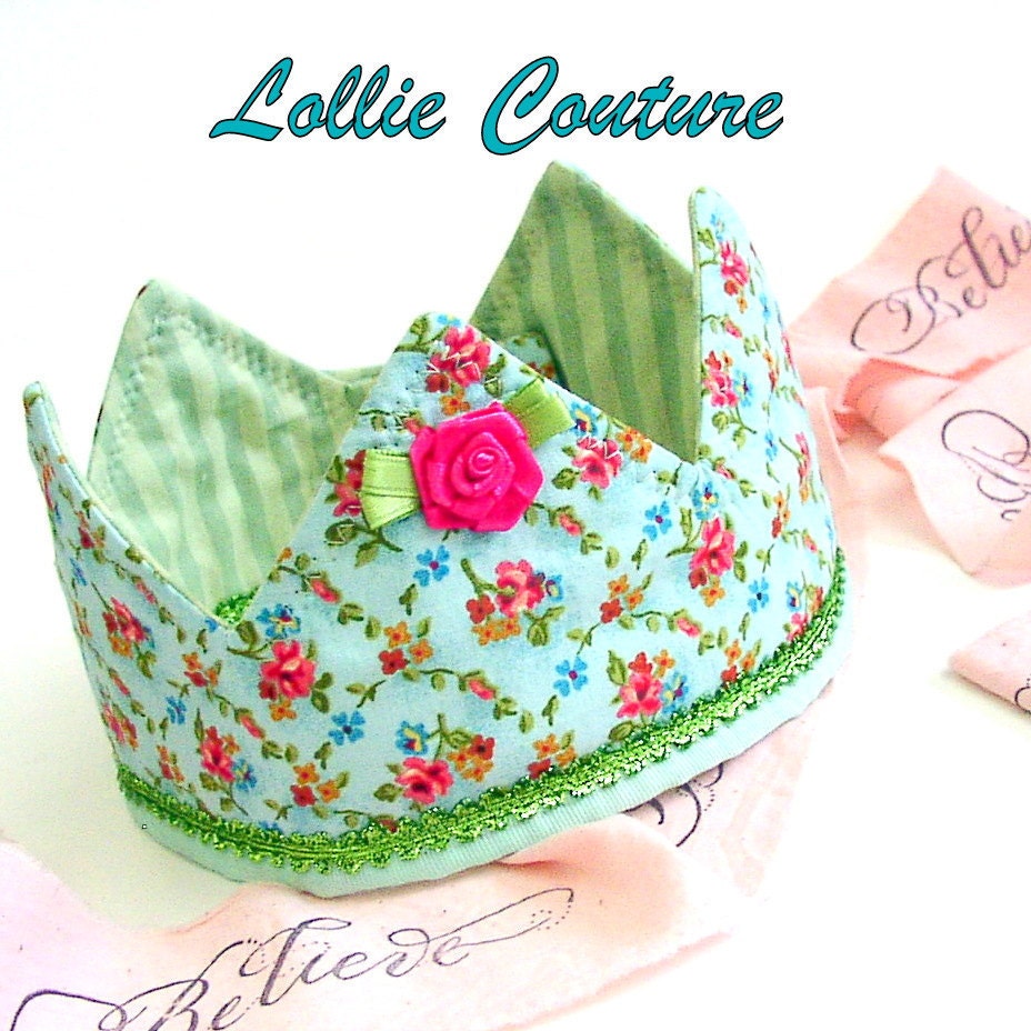 Fabric Crown, Princess Birthday Hat, Dress up Crown