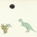 Black Sun Dinosaur Set of Four Giclee Prints-Small