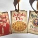 CO-327-Retro Kitchen Gift Tags Set of 7-Mixer-I Love To Cook-Fried Eggs-Pitcher Of Lemonade-OVen Mitts-Apple Pie-Mark Twain Flour