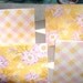 Yellow And Lavender Plaid And Flowers Blank Cards Set of 8 3.5 X2.5