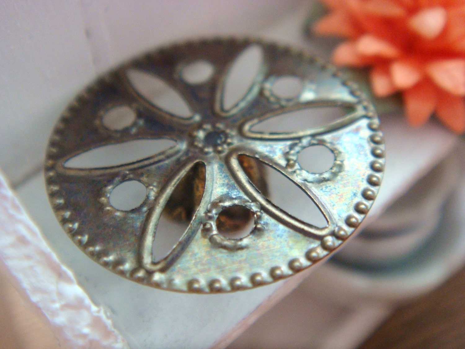1/12 Scale Miniature - Antique Brass Cake Stand