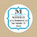 Fancy Bracket Initial Monogram - Custom Address Labels or Stickers