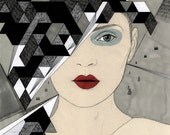 Medium Print of KUEDO II / Giclee print (18.5" x 16" / 47cm x 40cm) Limited Edition. Signed. Archival.