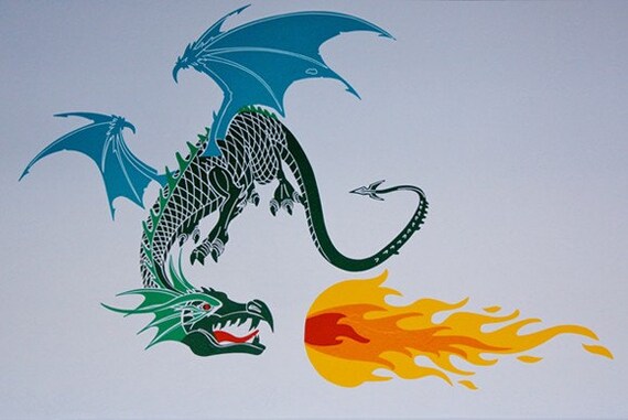 Vinyl DRAGON wall art- 3 colors