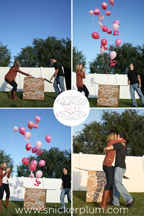 Gender Reveal Party Balloon Box Vinyl Decal Decor
