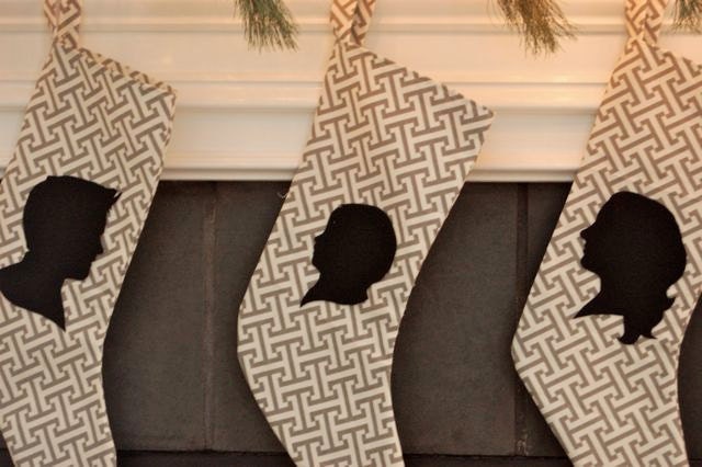 Custom Silhouette Christmas Stocking- Order by December 10th for Christmas Delivery