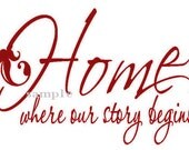 HOME where our story begins Wall Art Decal Home Decor Accents
