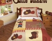 Cowboy Cowgirl Little Buckaroo Decal Horseshoes Rodeo Horses Barn Home Decor