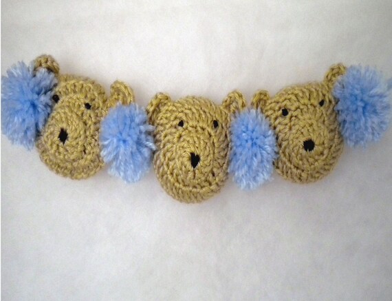 Crocheted Baby Teddy Bear Crib Garland