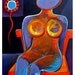 Original Painting Cubism Abstract Acrylic on canvas Nude Woman in Red Chair Marlina Vera Expressionist Modern Fine Art Gallery
