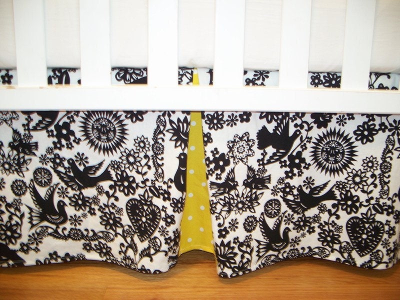 Crib Skirt Custom- Box, Pleat, Trim, You Choose