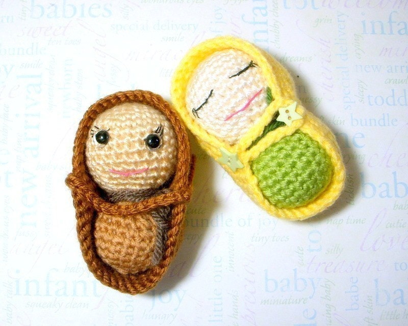 Amigurumi pattern - Pea / Peanut Baby - Crochet doll tutorial PDF