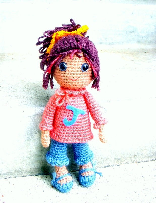 Joy - Crochet Amigurumi girl doll pattern / PDF