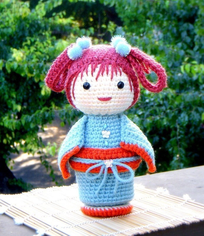 Crochet Amigurumi pattern - ChoCho - Kokeshi doll tutorial PDF