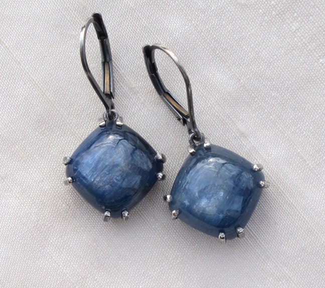 Indigo Blue Kyanite Earrings Sterling Silver