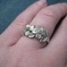 Dogwood Flower Ring Hand Finished Sterling Silver
