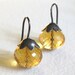 Cognac Citrine Quartz Morning Glory Sterling Silver Pod Earrings