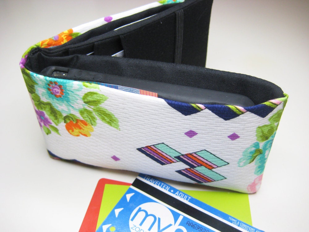 iPhone Wallet, Smart Phone Wallet, Slim Card Wallet, Flat Money Wallet in the Vintage Floral and Graphic Print